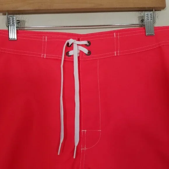 NWOT Sundek Swim Trunks Men's Fluo Orange Rainbow Shorts Size 38